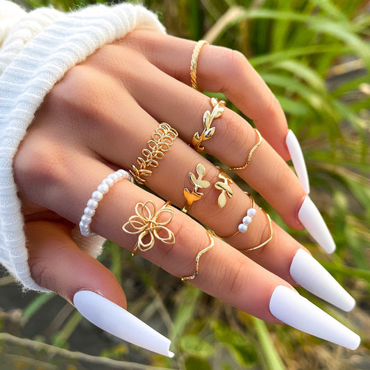 “GLOSSY” Gold Ring Set