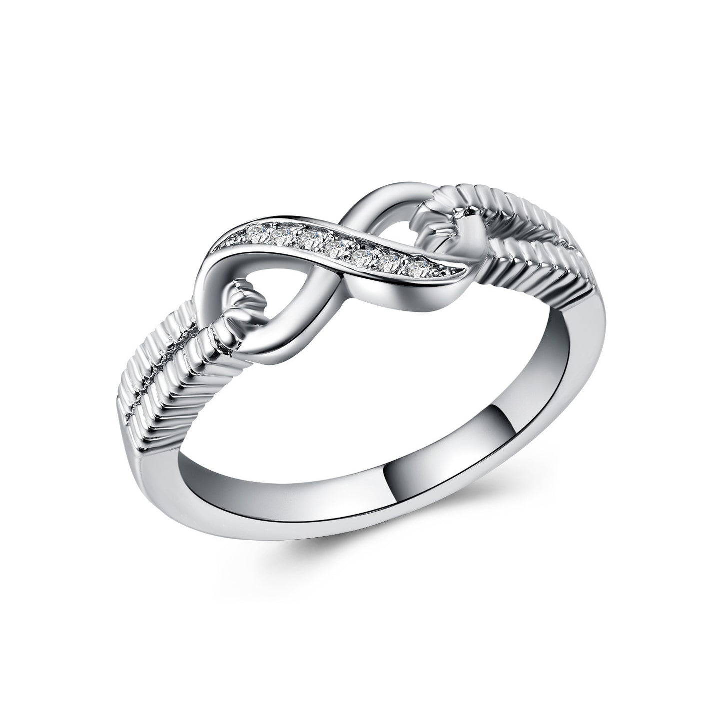 “INFINITY” White Gold Plated Ring