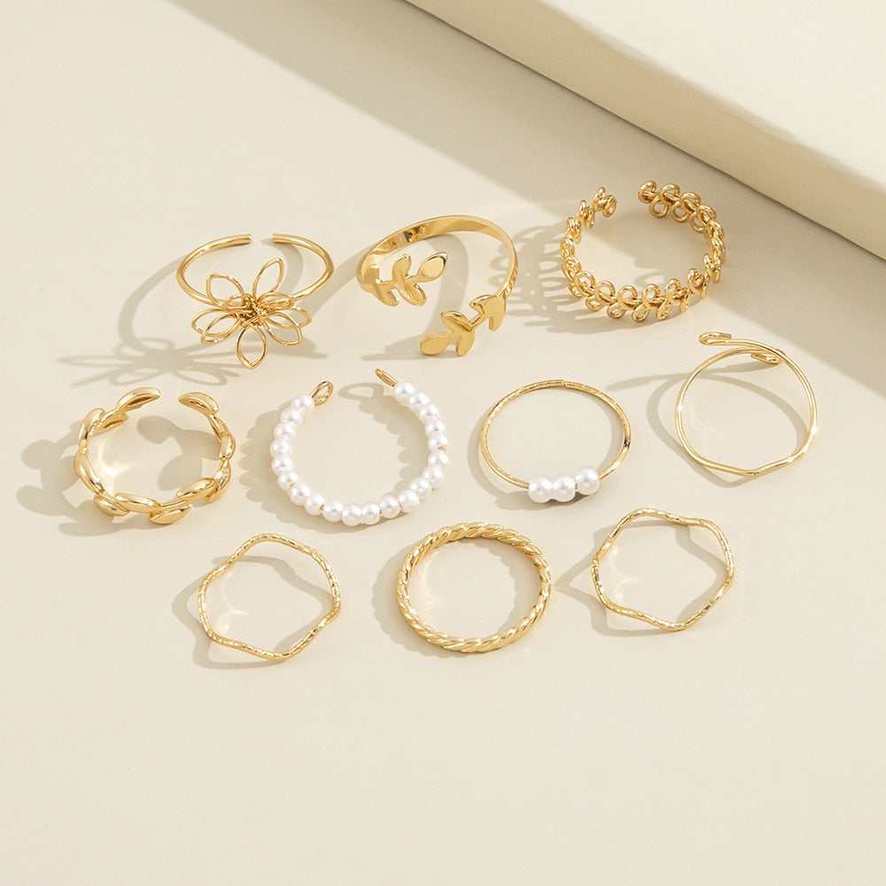 “GLOSSY” Gold Ring Set